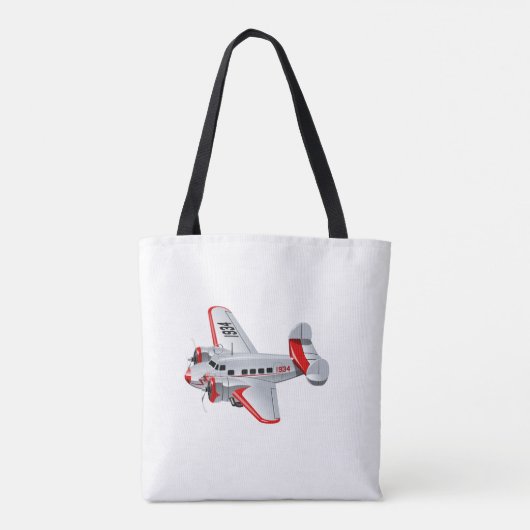 Tote Bag Avion rétro de dessin (Dos)