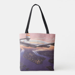 Tote Bag Avion vintage au-dessus de la rivière Hudson, New 