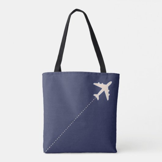 Tote Bag Avions blancs bleu (Dos)