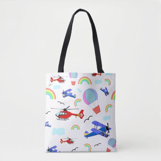 Tote Bag Avions, hélicoptères et ballons (Devant)