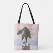 Tote Bag Avocado Arbre bleu vert rose géométrique muet (Dos)