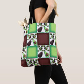 Tote Bag Avocado Grid Delight (De près)
