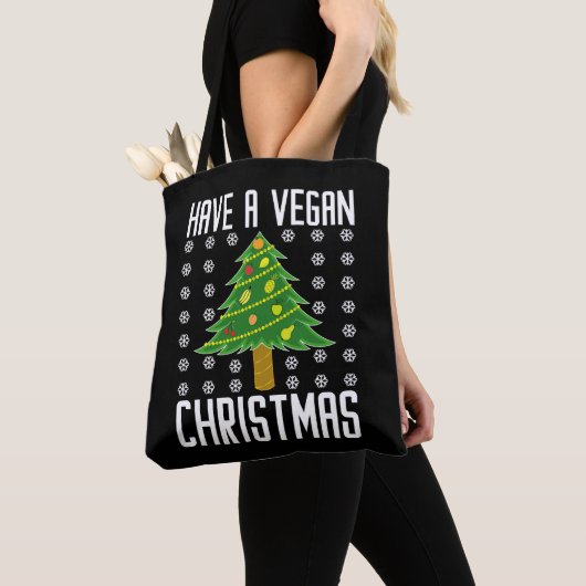 Tote Bag avoir des noël végétalien (De près)
