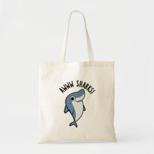 Tote Bag Awww Sharks Funny Animal Pun