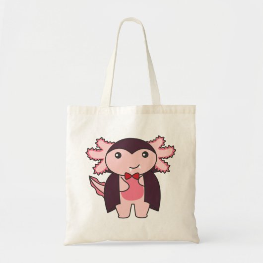 Tote Bag Axolotl Halloween Cute Devil Vampire costume Fourr (Devant)
