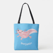 Tote Bag axolotl rose pâle (Dos)