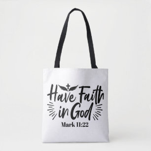 Tote Bag Ayez foi en Dieu Mark 11:22 Citation Inspirationne