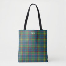 Ayrshire Tartan bleu et vert mat