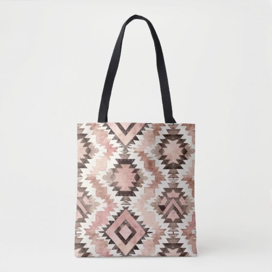Tote Bag Aztec Brun Rose (Devant)
