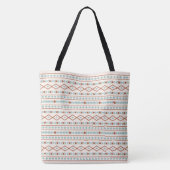 Tote Bag Aztec Formes Motif rouille crème Turquoise (Dos)