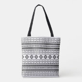 Tote Bag Aztec noir sur blanc Motifs mélangés Motif (Dos)