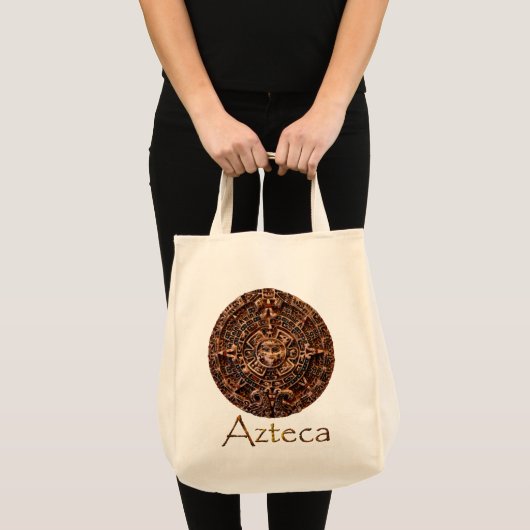 Tote Bag AZTECA ~ Mayan - Aztec Sun Calender Art Design (Devant (produit))
