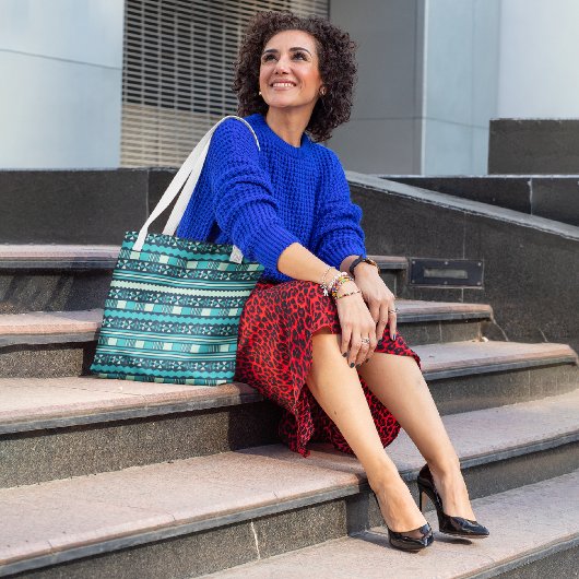 Tote Bag Aztèque bleu