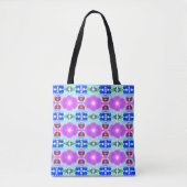 Tote Bag Azure Bloom Kaleidoscope (Devant)