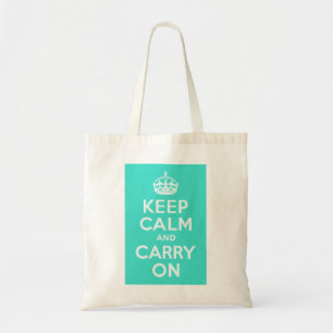 Tote Bag Azure et Turquoise Gardez le calme et poursuivez