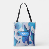 Tote Bag Azure Flow Monogrammed Carry-All Tote (Dos)