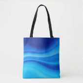 Tote Bag Azure Shift - Dégradé dynamique de vague bleue (Devant)