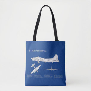Tote Bag B-17 Forteresse Volante - Plan de plan d'avion ABD