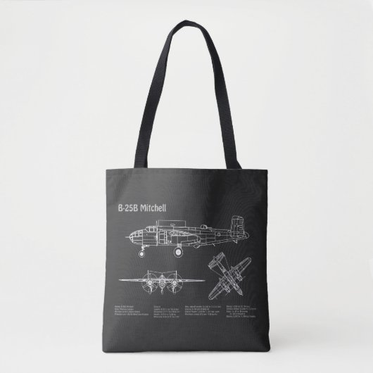 Tote Bag B-25B Mitchell Doolittle - Plan directeur de l'avi (Devant)