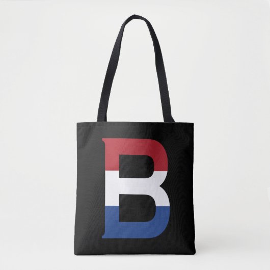 Tote Bag B Monogramme superposé sur le drapeau NLD sur le s (Devant)