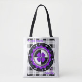 Tote Bag B&W Purple Hearts Beating (Devant)