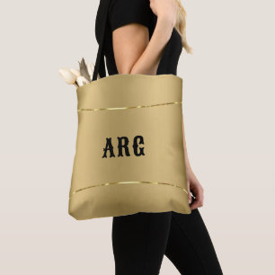 Tote Bag Bab minimaliste en or métallique arrière - plan de