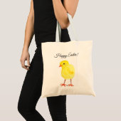 Tote Bag Baby chick chicken hen watercolor Happy Easter (Devant (produit))