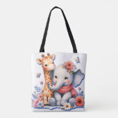 Tote Bag Baby Elephant et bébé Giraffe Besties Diaper (Dos)