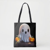 Tote Bag Baby Ghost Déplaisant mignon caractère Halloween (Devant)