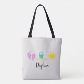 Tote Bag Baby Girls Watercolor Beach Trio (Dos)