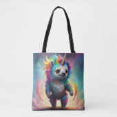 Tote Bag Baby Rainbow Unicorn Sloth, (Devant)
