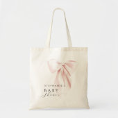 Tote Bag Baby shower à cou rose (Devant)