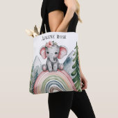 Tote Bag Baby shower arc-en-ciel Whimsical Elephant Favoris (De près)