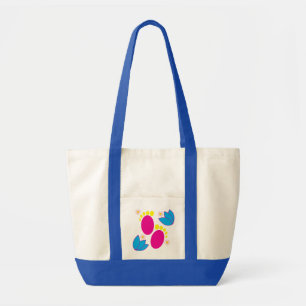 Tote Bag Baby shower bébé fille bébé pieds colorés Floral