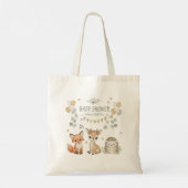 Tote Bag Baby shower d'animaux de bois mignons | Fox, cerf (Dos)
