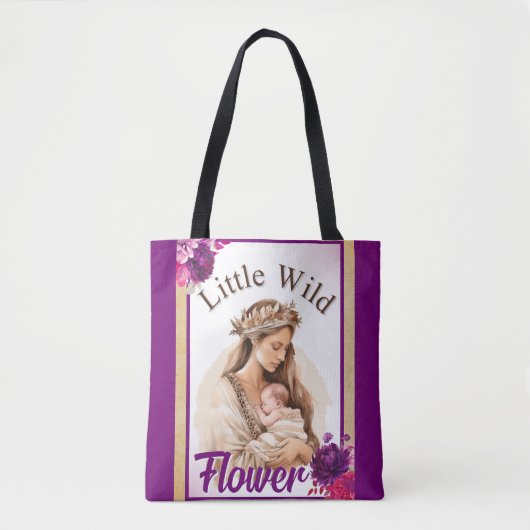 Tote Bag Baby shower de Boho pourpre (Devant)