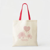 Tote Bag Baby shower Eléphant Rose Cute fille (Devant)