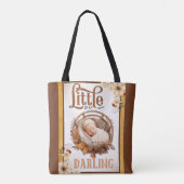 Tote Bag Baby shower Floral Boho rustique (Dos)