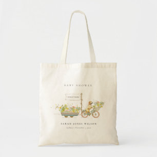 Tote Bag Baby shower Floral Golden Retriever cultivé locale