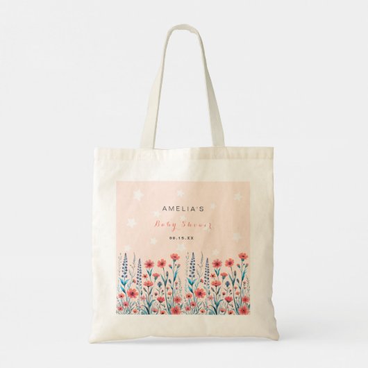 Tote Bag Baby shower Floral Star (Dos)