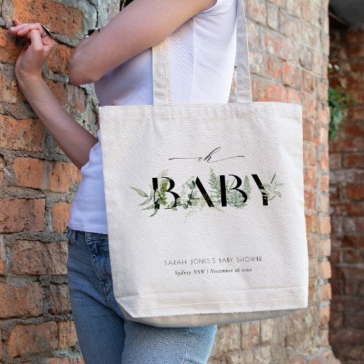 Tote Bag Baby shower Oh Succulent de fougère feuillu