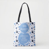 Tote Bag Baby shower pois bleus (Devant)