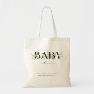 Tote Bag Baby shower Succulent de fougère à feuilles cendré