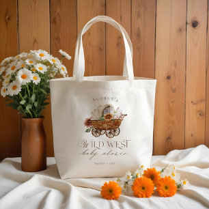 Tote Bag Baby Shower Western Floral Country sauvage Wagon
