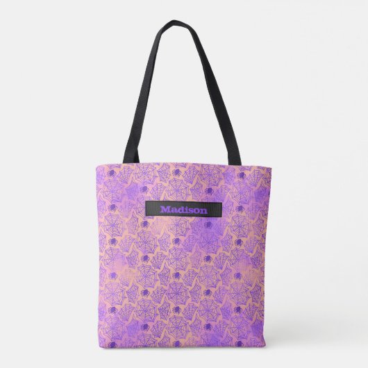 Tote Bag Bac / Traite personnalisé Halloween Spider Web (Dos)