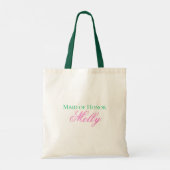 Tote Bag Bach Club Moderne Simple Rose Vert Bachelorette (Dos)