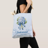 Tote Bag Bachelorette de la servante d'honneur Blue Hydrang (De près)
