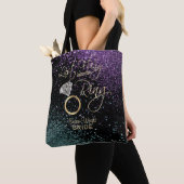 Tote Bag Bachelorette dernière Fling - violet et Turquoise (De près)