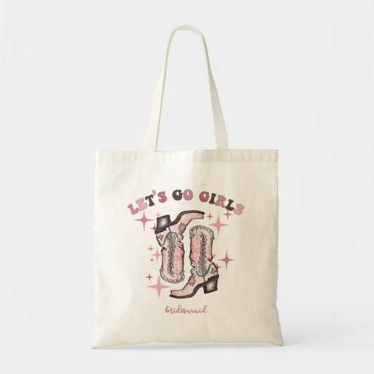 Tote Bag Bachelorette Fête Favor Let's Go Girls (Devant)