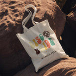 Tote Bag Bachelorette Party Disco Bride Nom personnalisé<br><div class="desc">Bachelorette Disco Bride sac fourre-tout vous pouvez facilement customiser pour votre week-end de plaisir avec les filles avant le voeu</div>